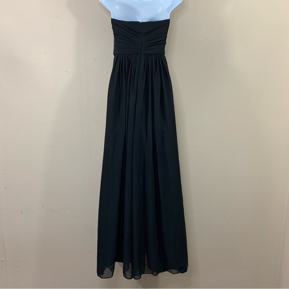 Size 8 Weddington Way Black Strapless Gown Dress Maxi Formal Event Chiffon - Picture 6 of 11
